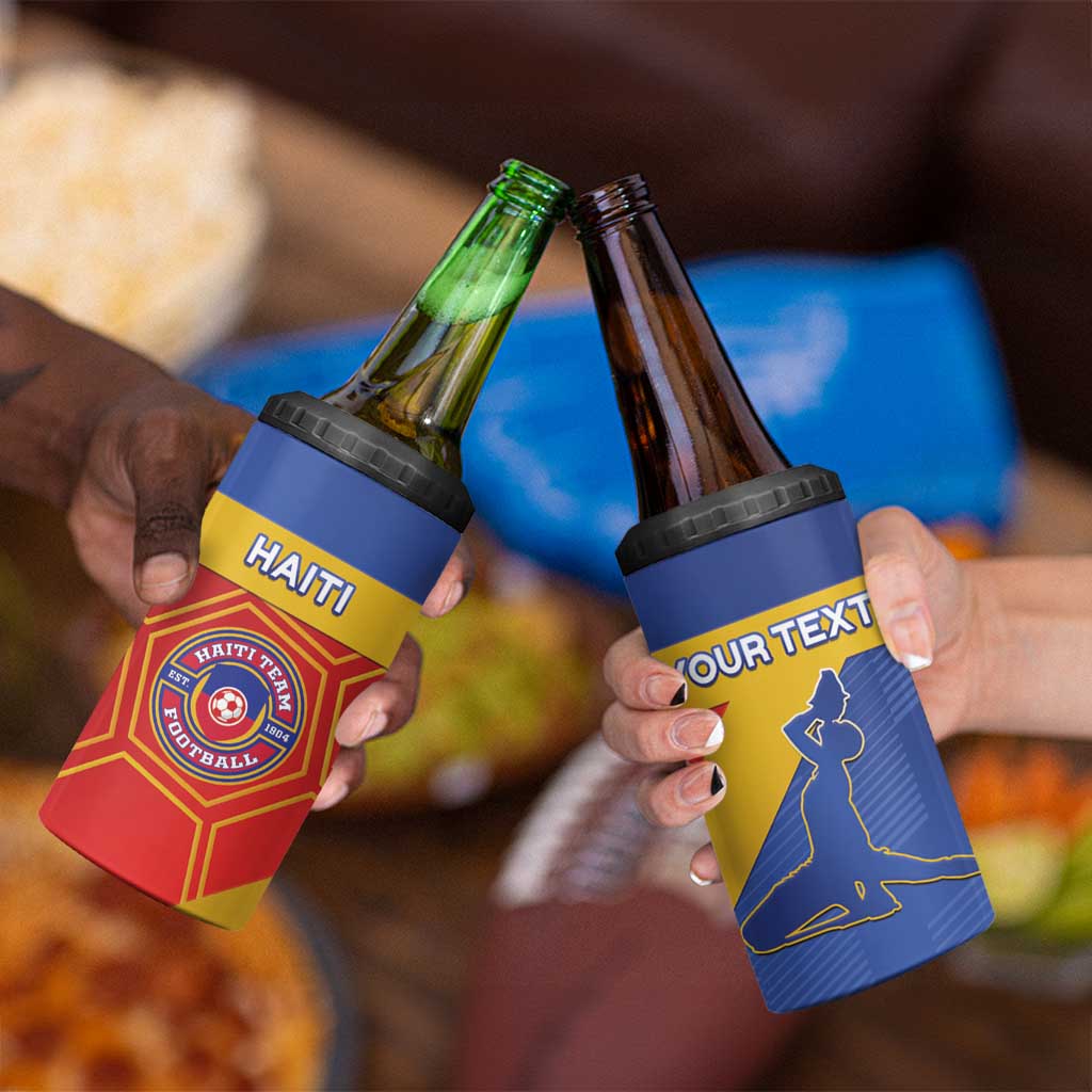 Custom Haiti Football 4 in 1 Can Cooler Tumbler Neg Marron Go Ayiti - Wonder Print Shop