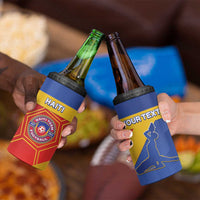 Custom Haiti Football 4 in 1 Can Cooler Tumbler Neg Marron Go Ayiti - Wonder Print Shop