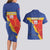 Custom Haiti Football Couples Matching Long Sleeve Bodycon Dress and Hawaiian Shirt Neg Marron Go Ayiti - Wonder Print Shop