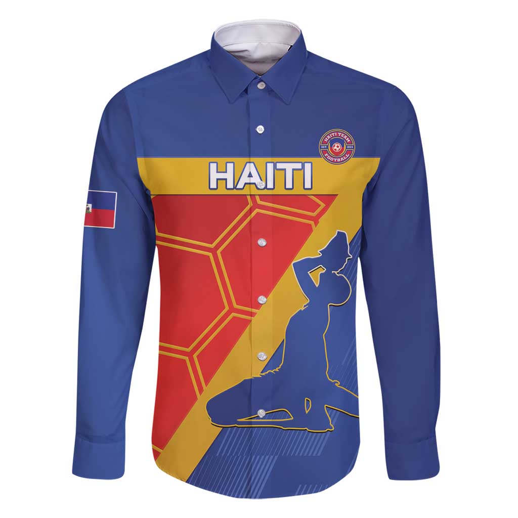 Custom Haiti Football Family Matching Long Sleeve Bodycon Dress and Hawaiian Shirt Neg Marron Go Ayiti - Wonder Print Shop