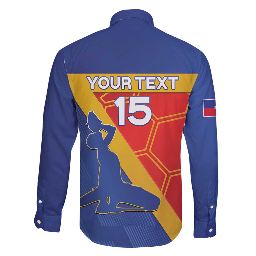 Custom Haiti Football Family Matching Long Sleeve Bodycon Dress and Hawaiian Shirt Neg Marron Go Ayiti - Wonder Print Shop