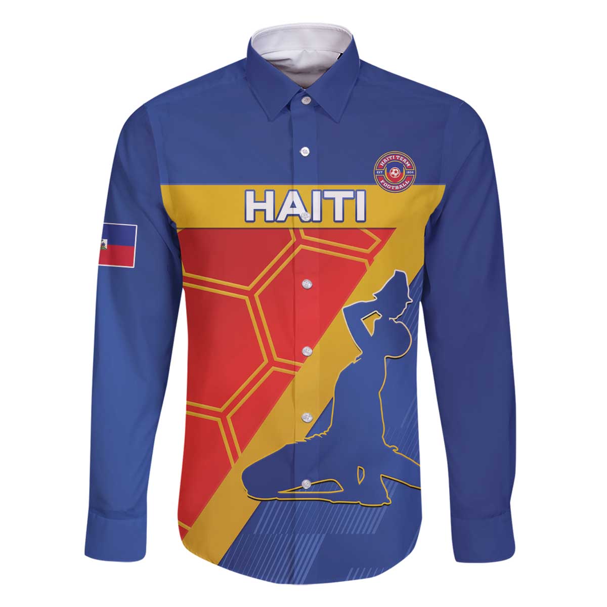 Custom Haiti Football Family Matching Off The Shoulder Long Sleeve Dress and Hawaiian Shirt Neg Marron Go Ayiti - Wonder Print Shop