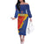 Custom Haiti Football Family Matching Off The Shoulder Long Sleeve Dress and Hawaiian Shirt Neg Marron Go Ayiti - Wonder Print Shop