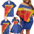 Custom Haiti Football Family Matching Off Shoulder Short Dress and Hawaiian Shirt Neg Marron Go Ayiti - Wonder Print Shop