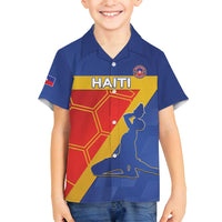 Custom Haiti Football Family Matching Off Shoulder Short Dress and Hawaiian Shirt Neg Marron Go Ayiti - Wonder Print Shop