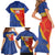 Custom Haiti Football Family Matching Short Sleeve Bodycon Dress and Hawaiian Shirt Neg Marron Go Ayiti - Wonder Print Shop