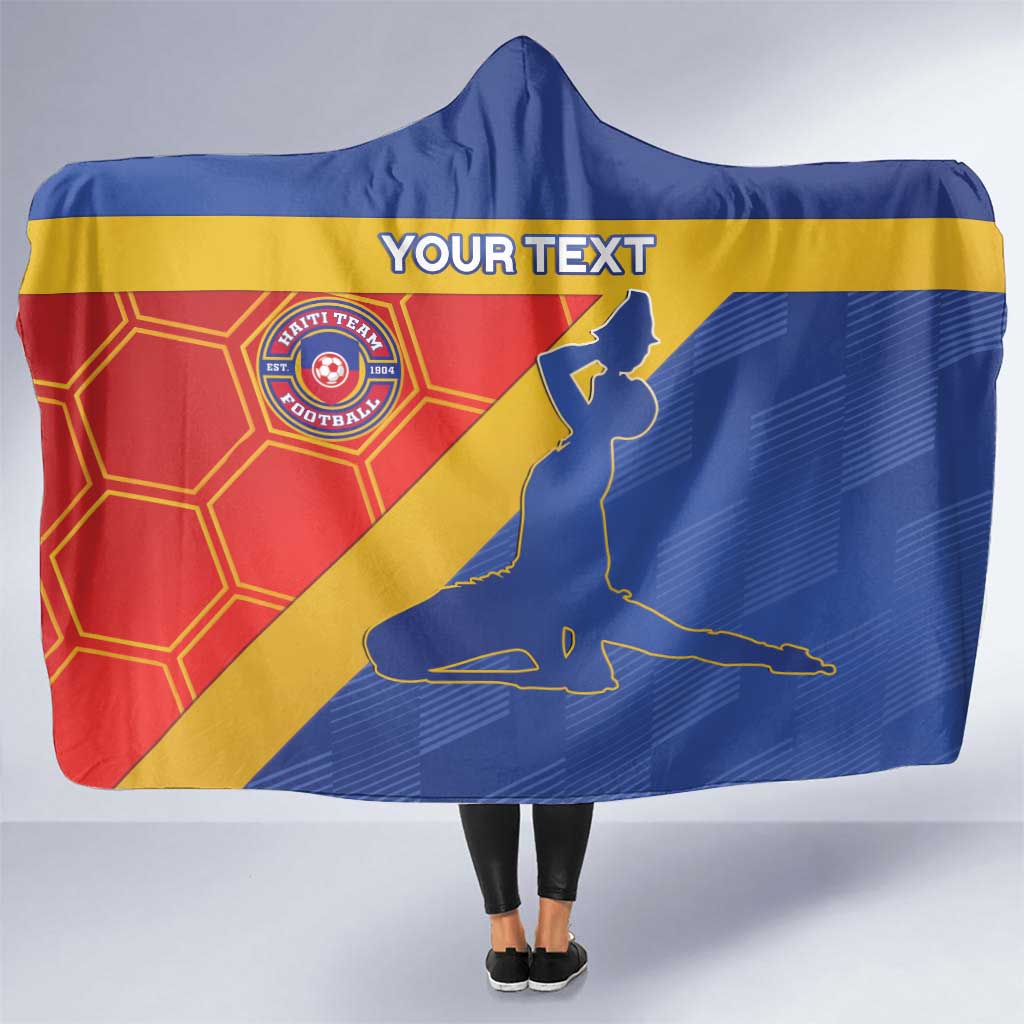 Custom Haiti Football Hooded Blanket Neg Marron Go Ayiti