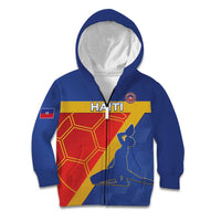 Custom Haiti Football Kid Hoodie Neg Marron Go Ayiti - Wonder Print Shop