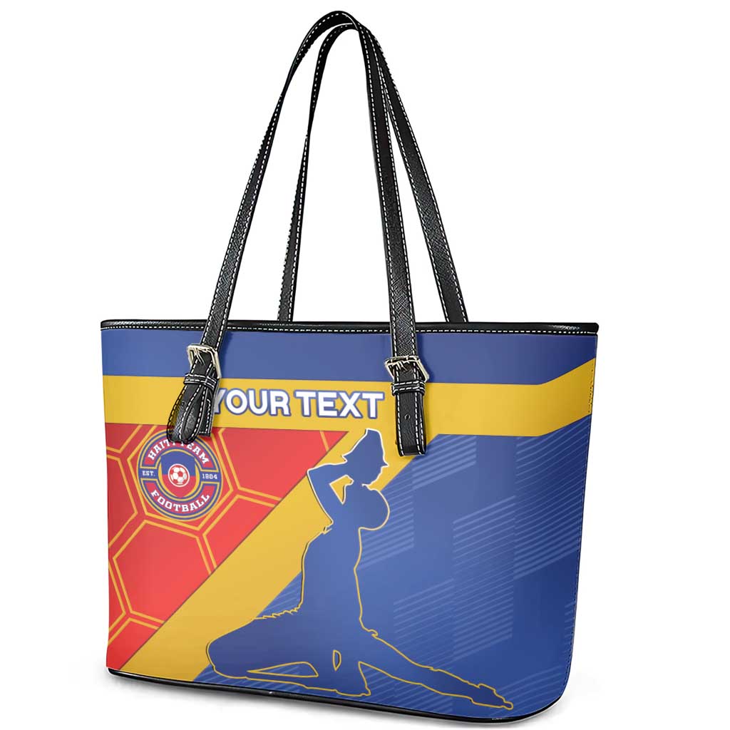 Custom Haiti Football Leather Tote Bag Neg Marron Go Ayiti - Wonder Print Shop