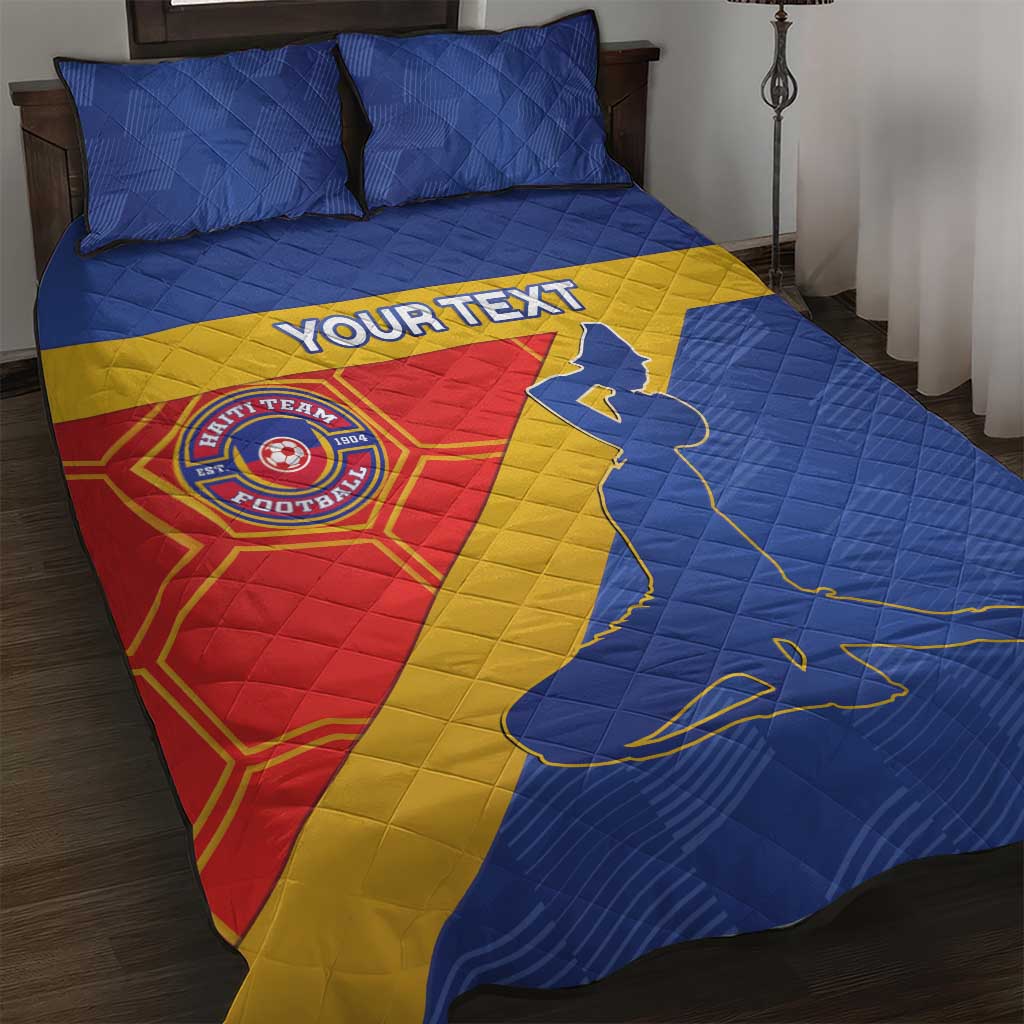 Custom Haiti Football Quilt Bed Set Neg Marron Go Ayiti - Wonder Print Shop