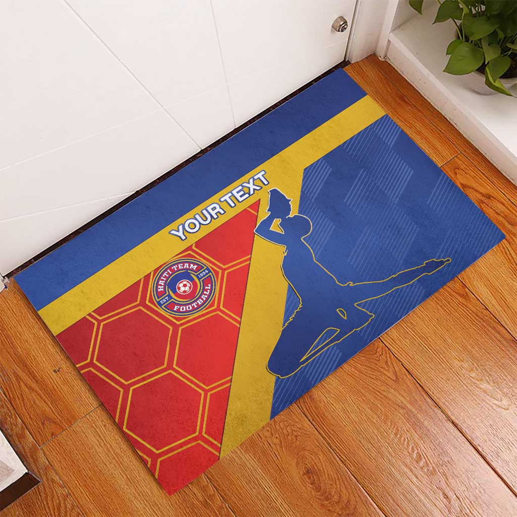 Custom Haiti Football Rubber Doormat Neg Marron Go Ayiti - Wonder Print Shop
