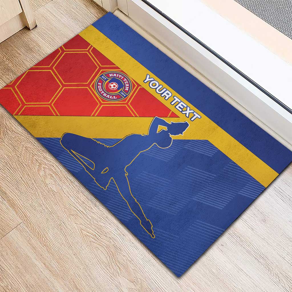 Custom Haiti Football Rubber Doormat Neg Marron Go Ayiti - Wonder Print Shop
