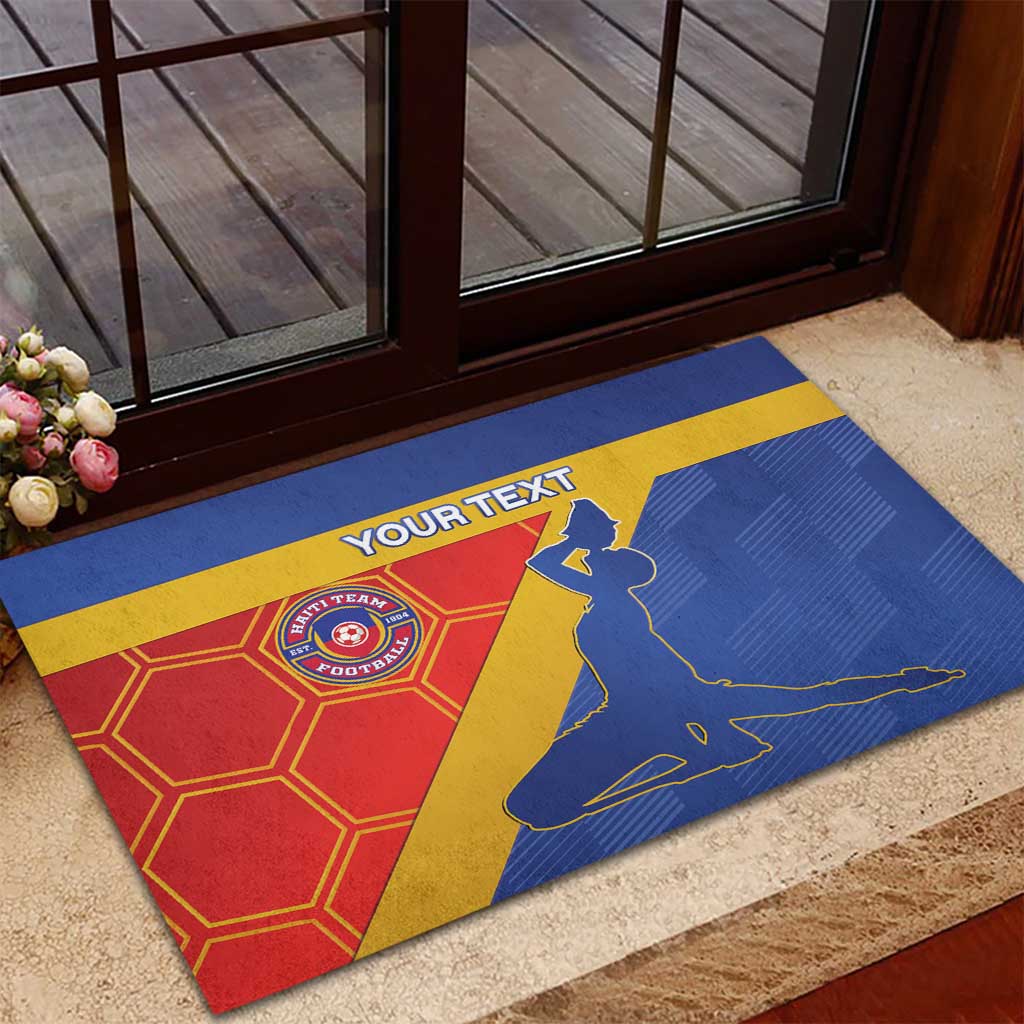 Custom Haiti Football Rubber Doormat Neg Marron Go Ayiti - Wonder Print Shop