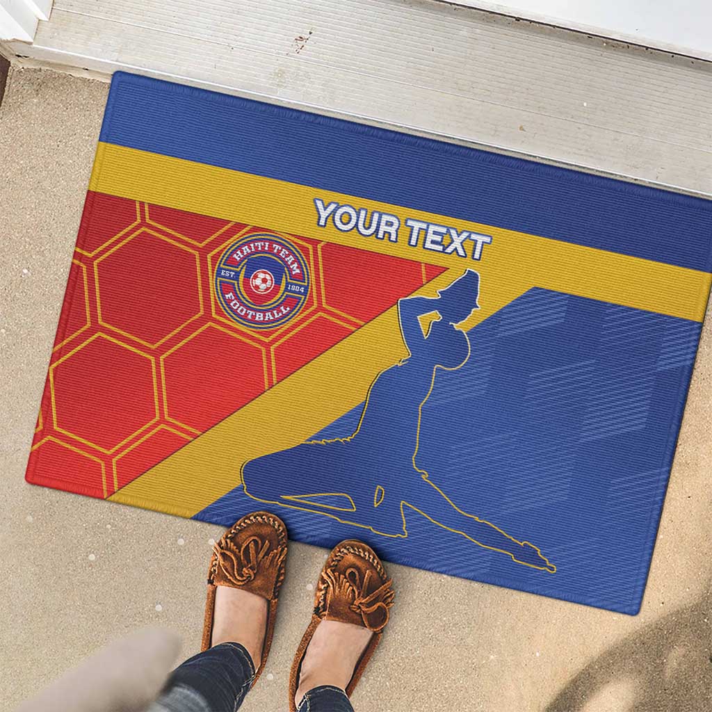 Custom Haiti Football Rubber Doormat Neg Marron Go Ayiti - Wonder Print Shop