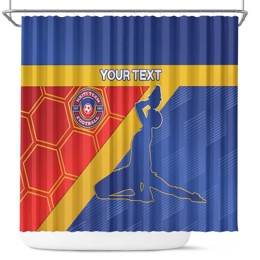 Custom Haiti Football Shower Curtain Neg Marron Go Ayiti