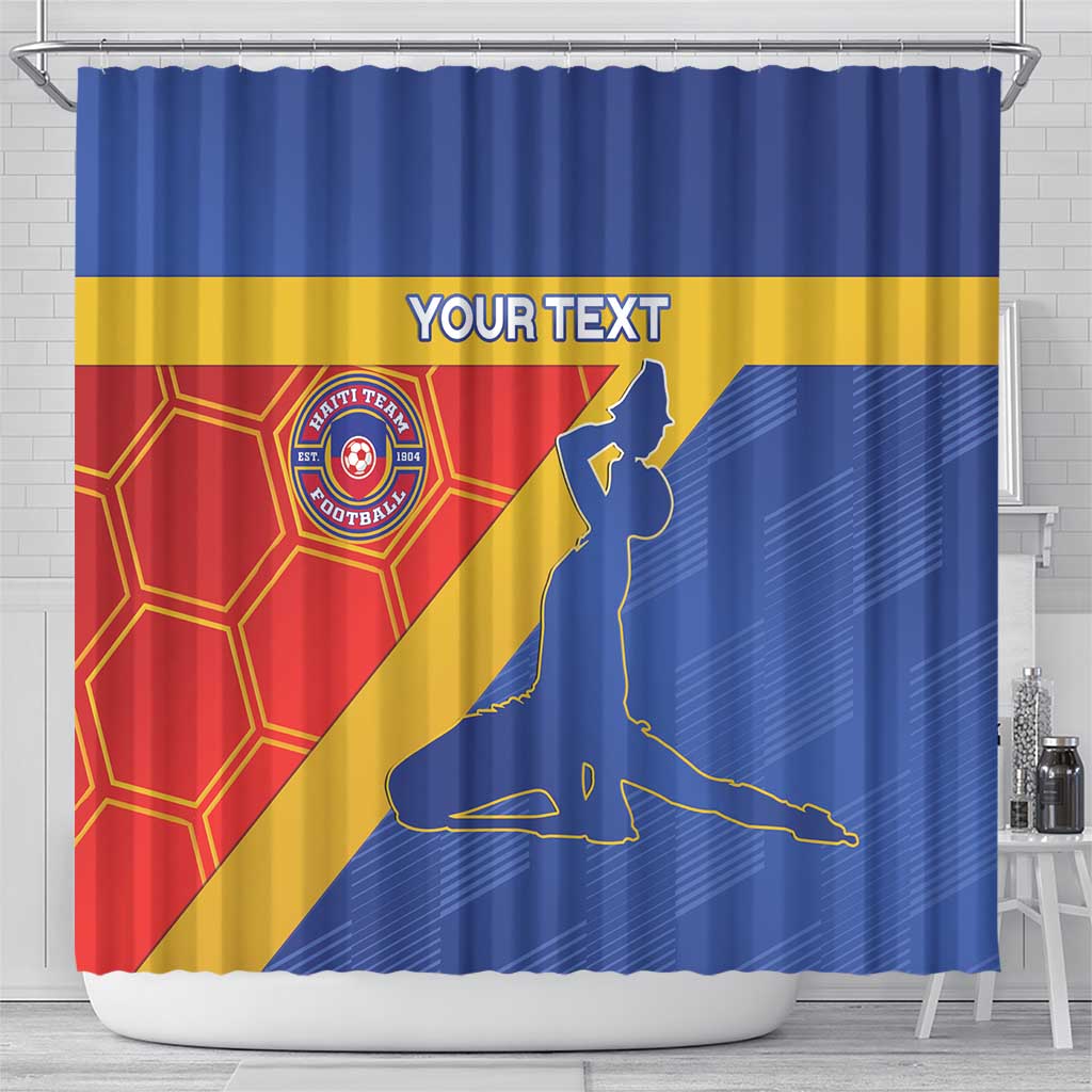 Custom Haiti Football Shower Curtain Neg Marron Go Ayiti