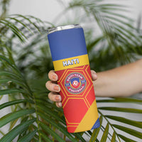 Custom Haiti Football Skinny Tumbler Neg Marron Go Ayiti - Wonder Print Shop