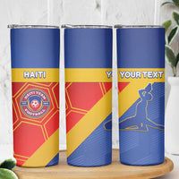 Custom Haiti Football Skinny Tumbler Neg Marron Go Ayiti - Wonder Print Shop