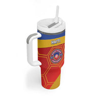 Custom Haiti Football Tumbler With Handle Neg Marron Go Ayiti - Wonder Print Shop