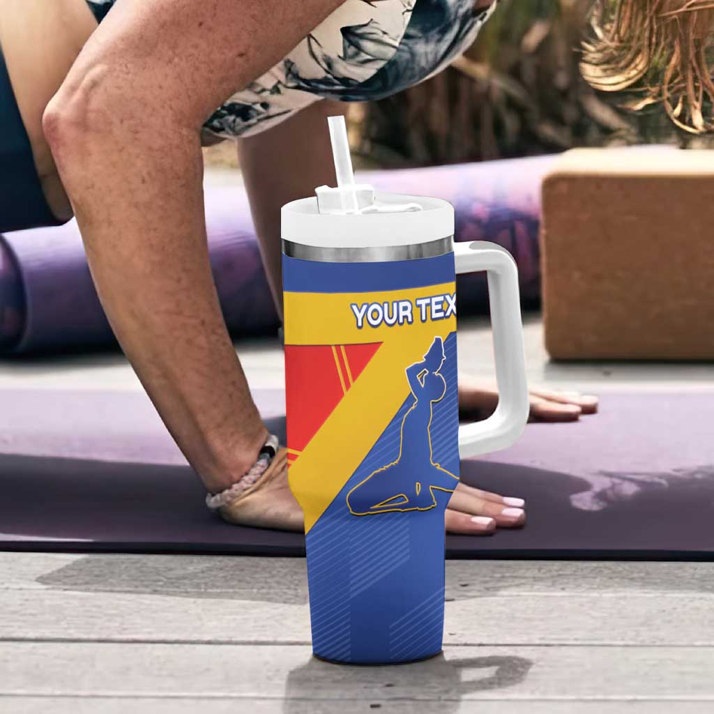 Custom Haiti Football Tumbler With Handle Neg Marron Go Ayiti - Wonder Print Shop