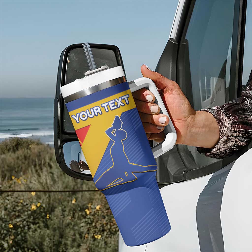 Custom Haiti Football Tumbler With Handle Neg Marron Go Ayiti - Wonder Print Shop