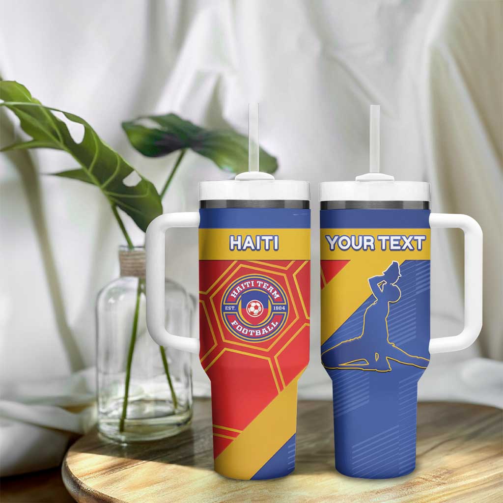 Custom Haiti Football Tumbler With Handle Neg Marron Go Ayiti - Wonder Print Shop