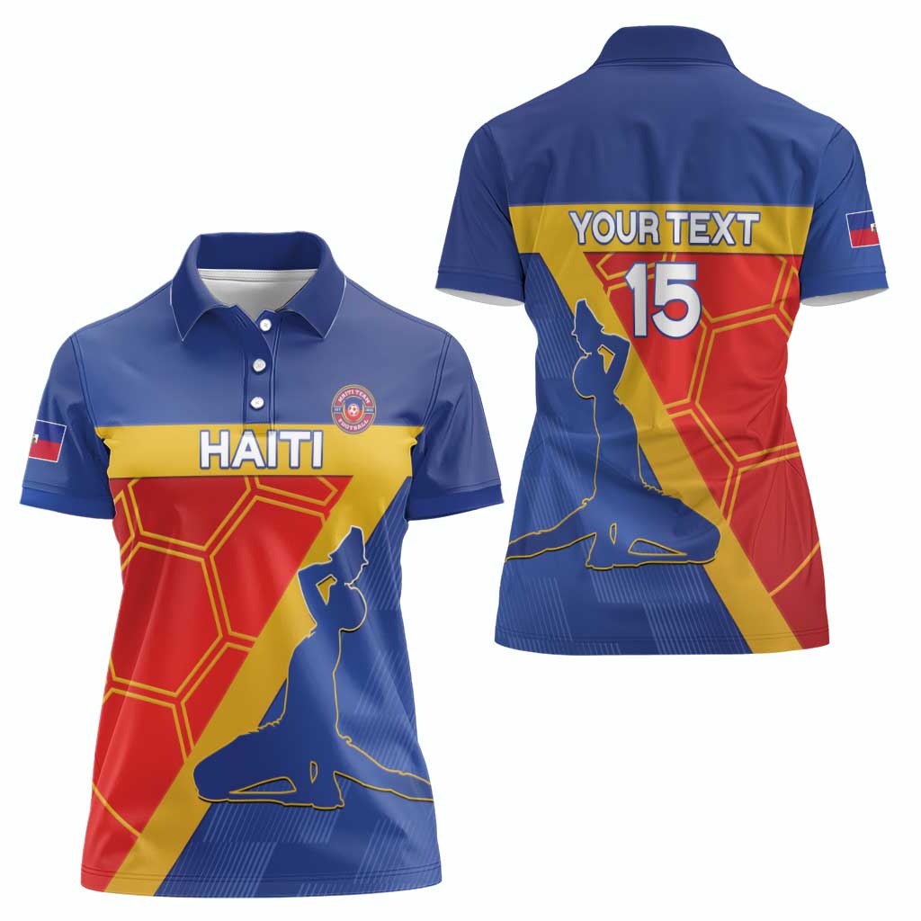 Custom Haiti Football Women Polo Shirt Neg Marron Go Ayiti - Wonder Print Shop