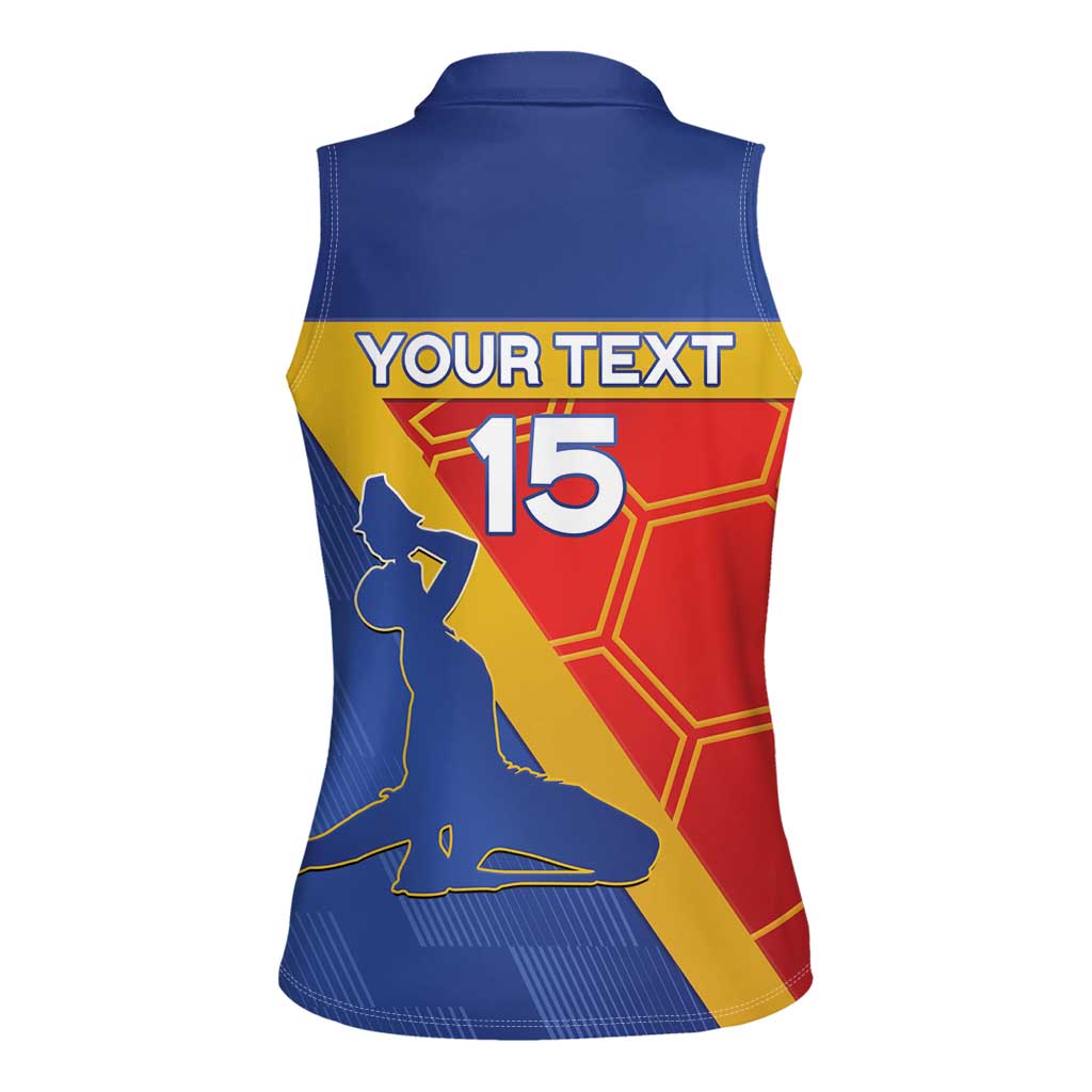 Custom Haiti Football Women Sleeveless Polo Shirt Neg Marron Go Ayiti - Wonder Print Shop