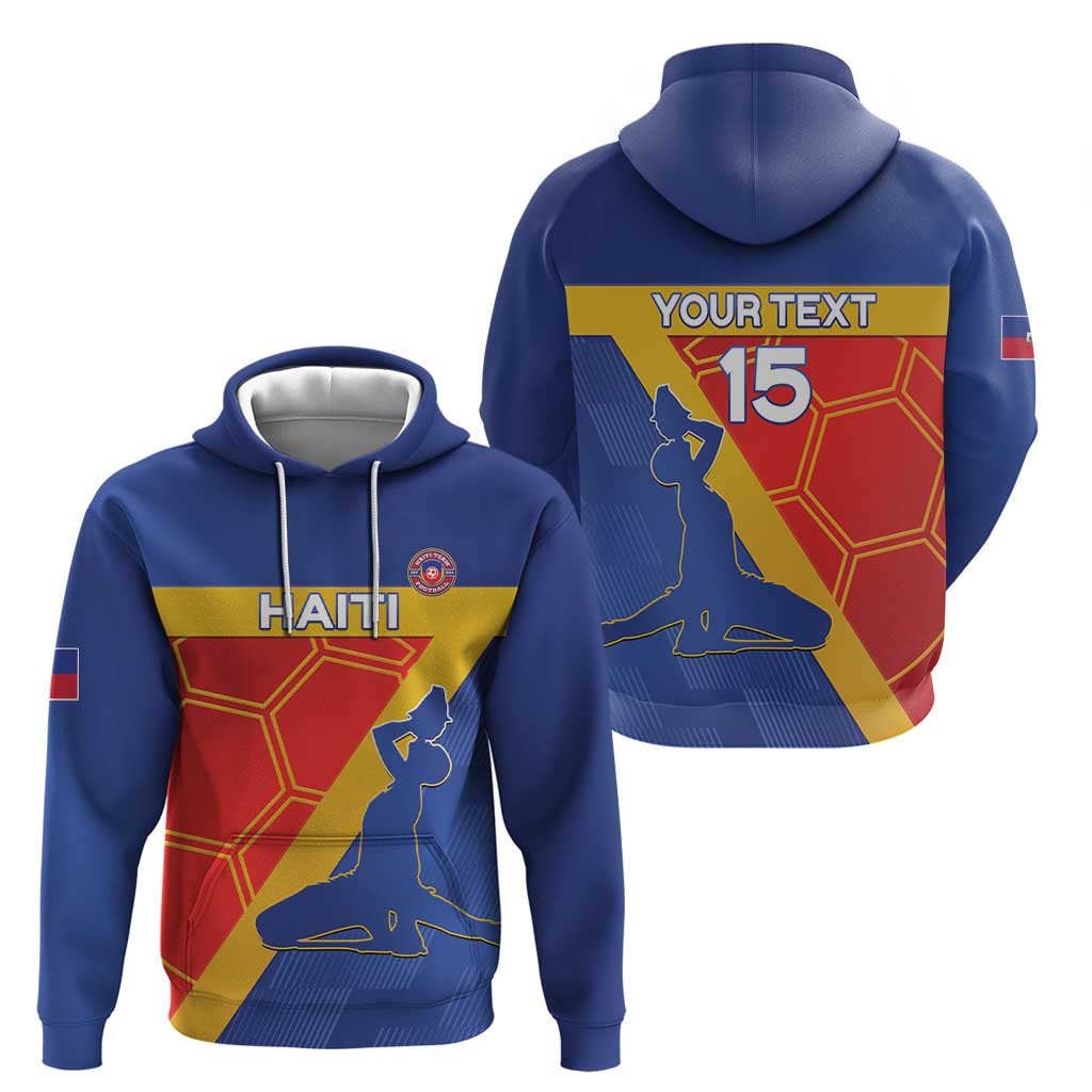 Custom Haiti Football Zip Hoodie Neg Marron Go Ayiti - Wonder Print Shop