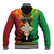 Personalised Ethiopia Baseball Jacket Lion Of Judah Mix African Pattern - Wonder Print Shop