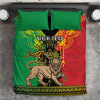 Personalised Ethiopia Bedding Set Lion Of Judah Mix African Pattern - Wonder Print Shop