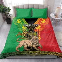 Personalised Ethiopia Bedding Set Lion Of Judah Mix African Pattern - Wonder Print Shop