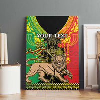 Personalised Ethiopia Canvas Wall Art Lion Of Judah Mix African Pattern - Wonder Print Shop