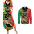 Personalised Ethiopia Couples Matching Summer Maxi Dress and Long Sleeve Button Shirt Lion Of Judah Mix African Pattern - Wonder Print Shop