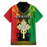 Personalised Ethiopia Family Matching Long Sleeve Bodycon Dress and Hawaiian Shirt Lion Of Judah Mix African Pattern - Wonder Print Shop