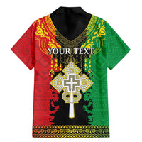 Personalised Ethiopia Family Matching Mermaid Dress and Hawaiian Shirt Lion Of Judah Mix African Pattern - Wonder Print Shop