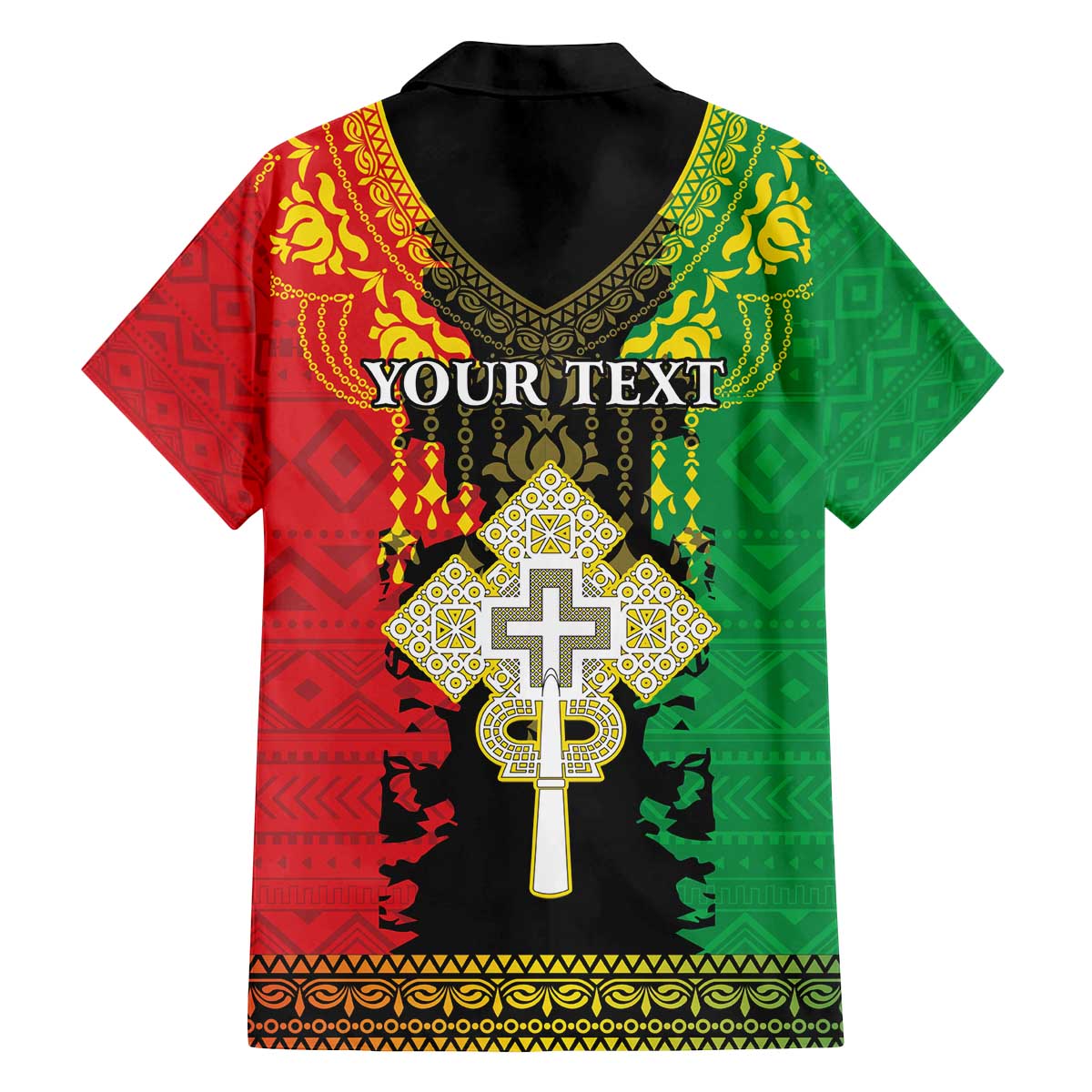 Personalised Ethiopia Family Matching Off The Shoulder Long Sleeve Dress and Hawaiian Shirt Lion Of Judah Mix African Pattern - Wonder Print Shop