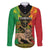 Personalised Ethiopia Family Matching Off The Shoulder Long Sleeve Dress and Hawaiian Shirt Lion Of Judah Mix African Pattern - Wonder Print Shop