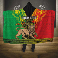 Personalised Ethiopia Hooded Blanket Lion Of Judah Mix African Pattern