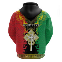 Personalised Ethiopia Hoodie Lion Of Judah Mix African Pattern - Wonder Print Shop