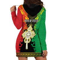 Personalised Ethiopia Hoodie Dress Lion Of Judah Mix African Pattern - Wonder Print Shop