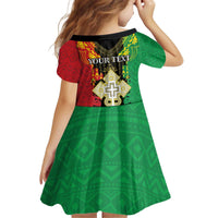 Personalised Ethiopia Kid Short Sleeve Dress Lion Of Judah Mix African Pattern - Wonder Print Shop