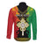 Personalised Ethiopia Long Sleeve Button Shirt Lion Of Judah Mix African Pattern - Wonder Print Shop