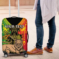 Personalised Ethiopia Luggage Cover Lion Of Judah Mix African Pattern - Wonder Print Shop