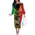 Personalised Ethiopia Off The Shoulder Long Sleeve Dress Lion Of Judah Mix African Pattern - Wonder Print Shop