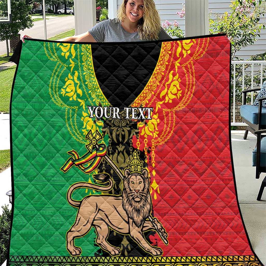 Personalised Ethiopia Quilt Lion Of Judah Mix African Pattern - Wonder Print Shop