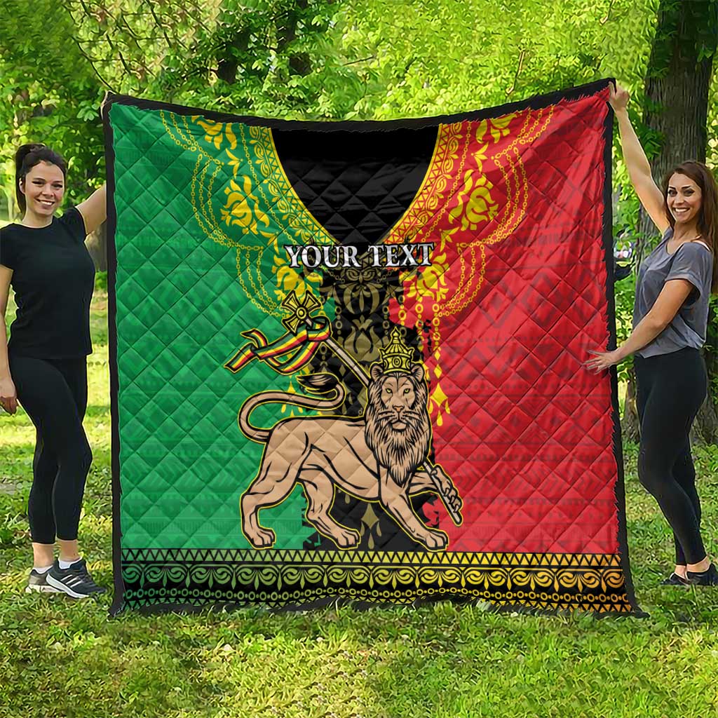 Personalised Ethiopia Quilt Lion Of Judah Mix African Pattern - Wonder Print Shop