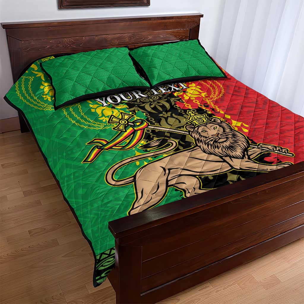 Personalised Ethiopia Quilt Bed Set Lion Of Judah Mix African Pattern - Wonder Print Shop