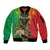Personalised Ethiopia Sleeve Zip Bomber Jacket Lion Of Judah Mix African Pattern - Wonder Print Shop