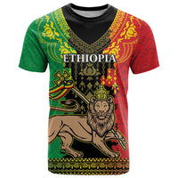 Personalised Ethiopia T Shirt Lion Of Judah Mix African Pattern - Wonder Print Shop